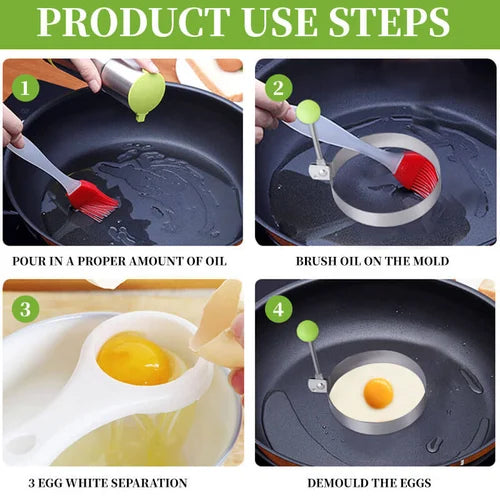 Stainless Steel Egg Molds for Creative Breakfasts