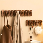 Stilvolle Klappbare Wandhaken-Garderobe aus Naturholz