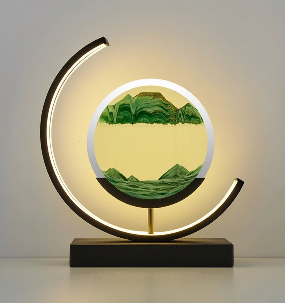 DuneGlow Tischlampe – Handgemachte Ambientelampe mit beruhigendem Licht und modernem Design