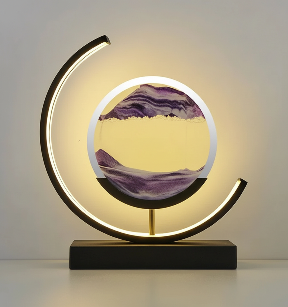 DuneGlow Tischlampe – Handgemachte Ambientelampe mit beruhigendem Licht und modernem Design
