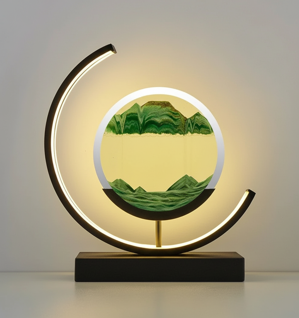 DuneGlow Tischlampe – Handgemachte Ambientelampe mit beruhigendem Licht und modernem Design