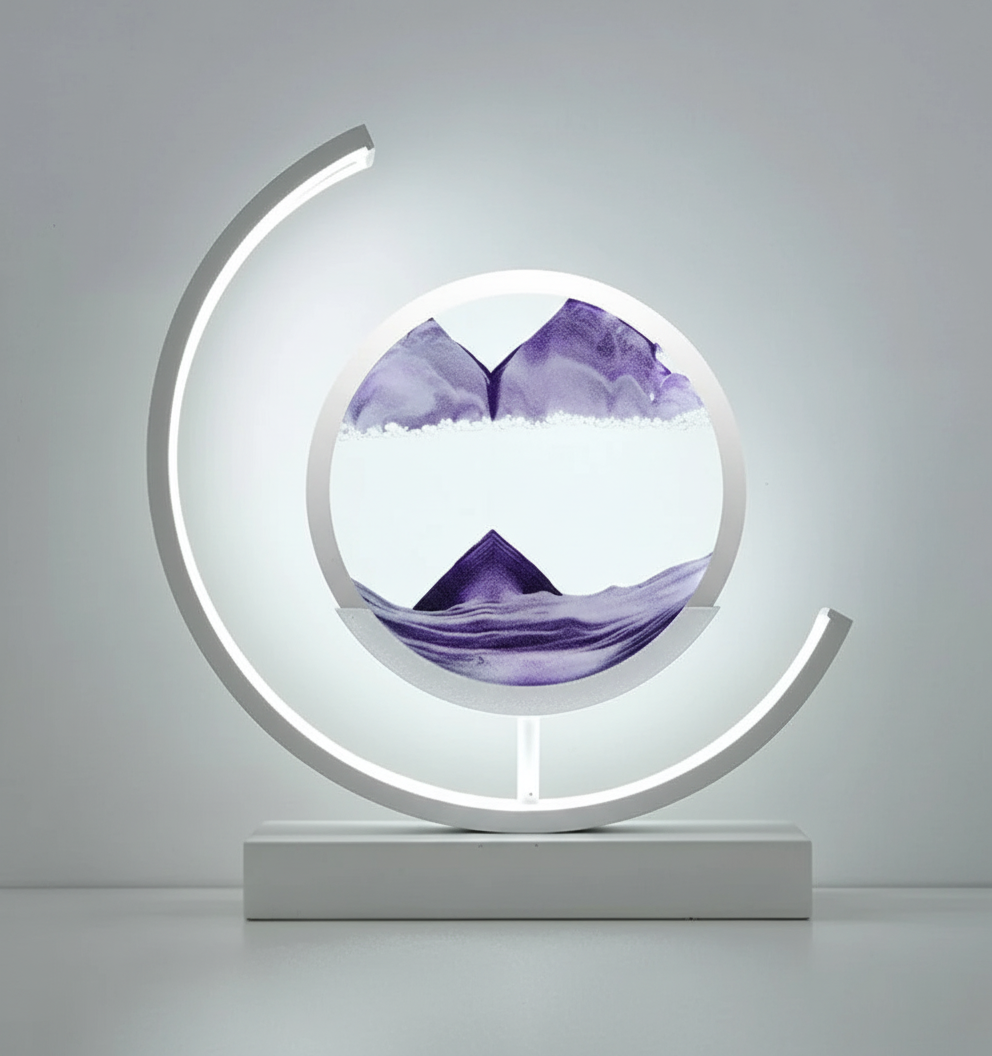 DuneGlow Tischlampe – Handgemachte Ambientelampe mit beruhigendem Licht und modernem Design