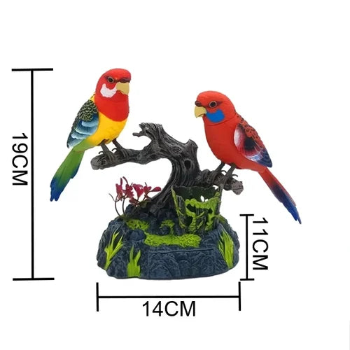 Battery-operated singing parrots with control