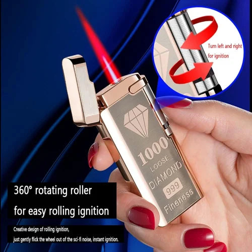 Electronic Windproof Lighter with Red Flame