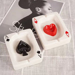 Stylish Ceramic Ashtray with Heart Motif – Square Decor for Home and Office