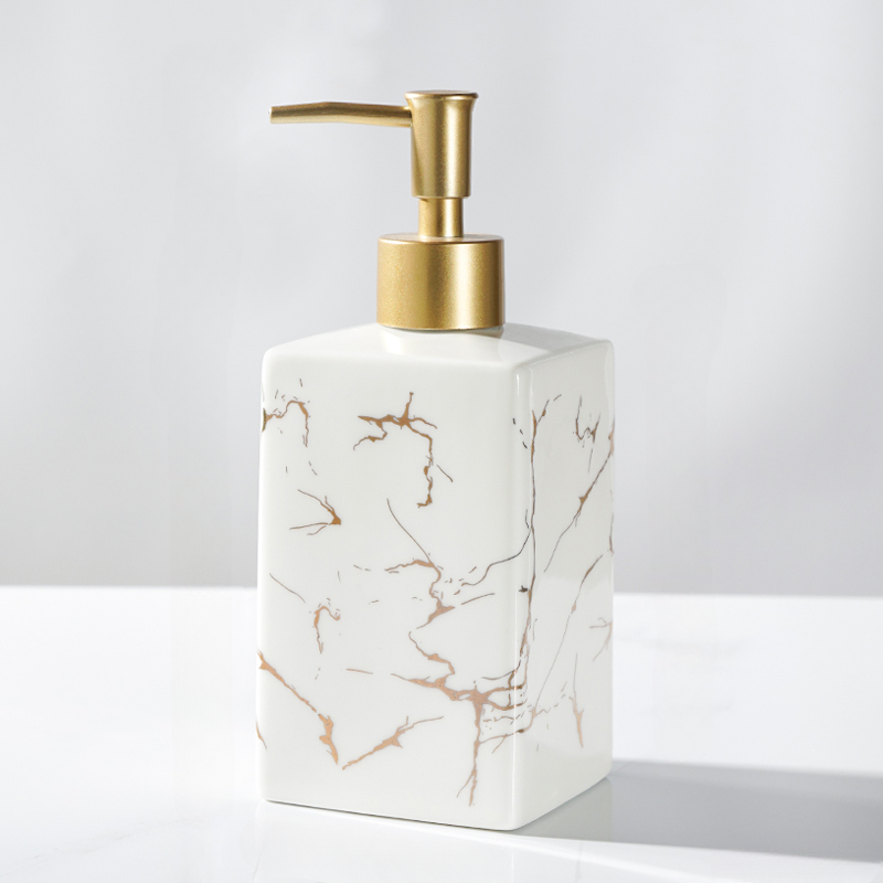 Stylish Ceramic Soap Dispenser with Gold Pump