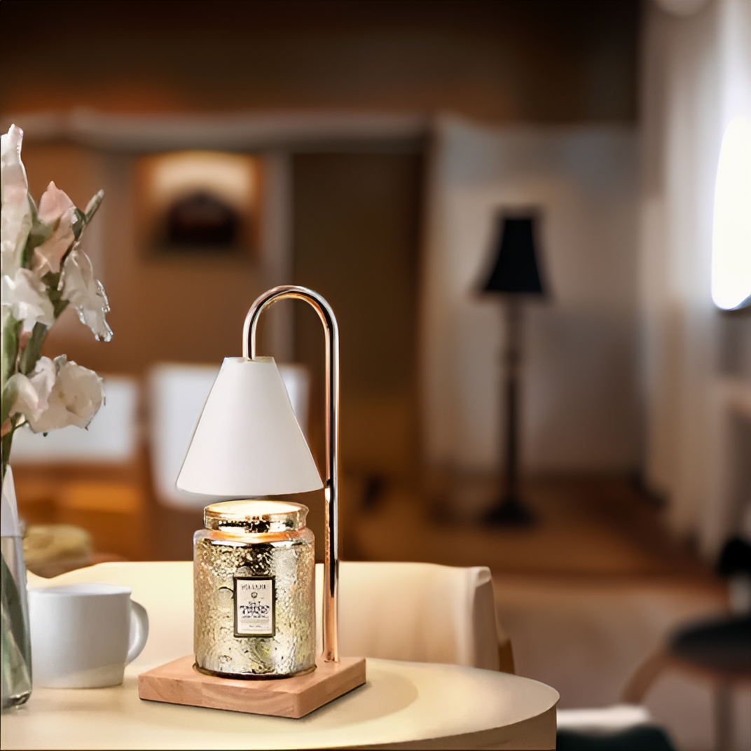 Atmospheric flameless candle warmer lamp with timer and dimming function