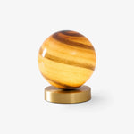 Stylish table lamp with marble sphere and brass base – Perfect lighting for bedroom and desk