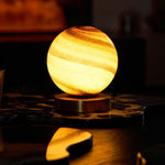 Stylish table lamp with marble sphere and brass base – Perfect lighting for bedroom and desk