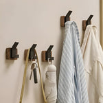 Stylish walnut wall coat hook with flexible hanging options