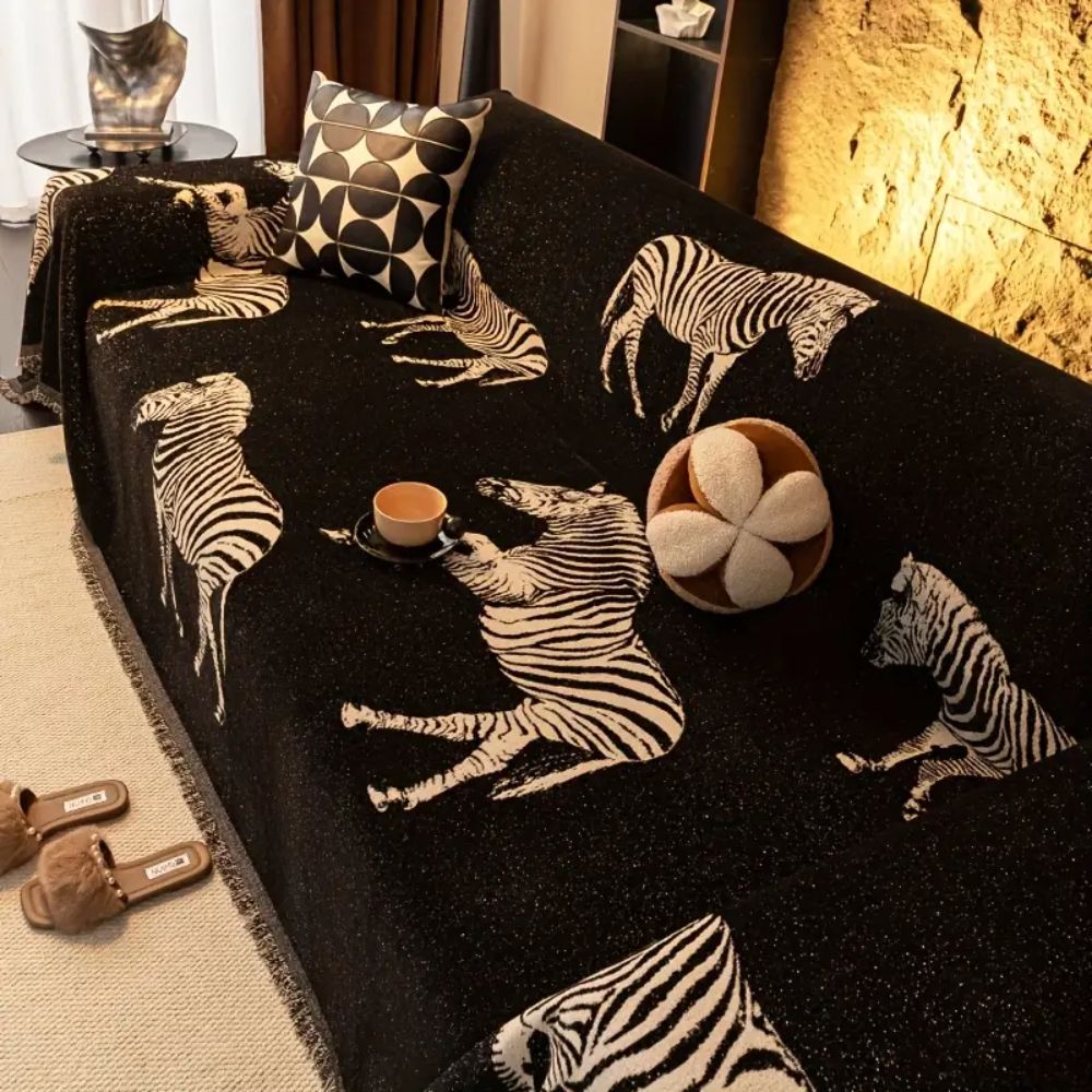 Stylish Zebra Microfiber Sofa Cover for Excellent Protection