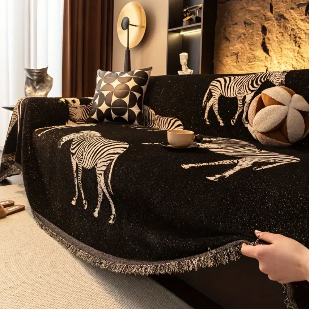 Stylish Zebra Microfiber Sofa Cover for Excellent Protection