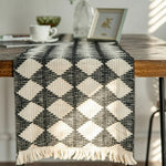 Stylish Diamond Table Runner with Tassels for Your Home