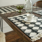 Stylish Diamond Table Runner with Tassels for Your Home