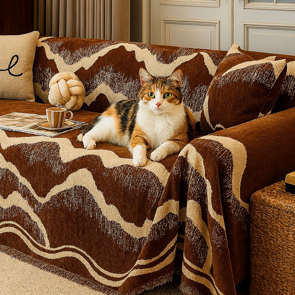Stylischer, maschinenwaschbarer Chenille-Sofabezug
