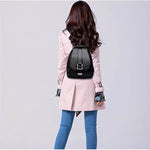 Stylish Women's Leather Backpack with Security Clasp