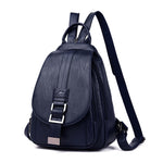 Stylish Women's Leather Backpack with Security Clasp