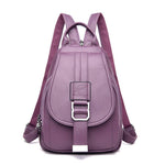 Stylish Women's Leather Backpack with Security Clasp
