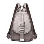 Stylish Women's Leather Backpack with Security Clasp