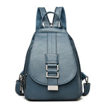 Stylish Women's Leather Backpack with Security Clasp