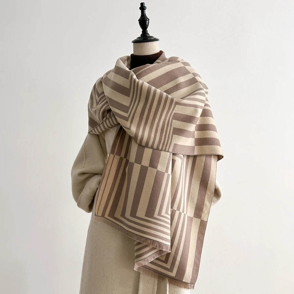 Stilvoller Damen-Schal mit geometrischem Design für jede Gelegenheit