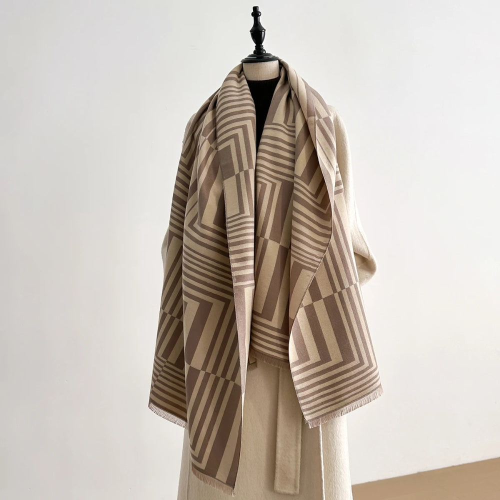 Stilvoller Damen-Schal mit geometrischem Design für jede Gelegenheit