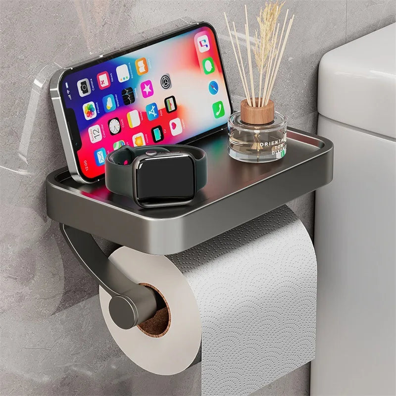 Stilvoller Toilettenpapierhalter mit Ablage für Ihr Bad
