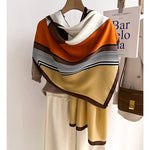 Elegant winter scarf made of fine wool and cotton for women