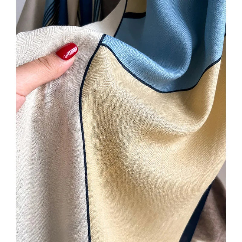 Elegant winter scarf made of fine wool and cotton for women