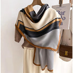 Elegant winter scarf made of fine wool and cotton for women