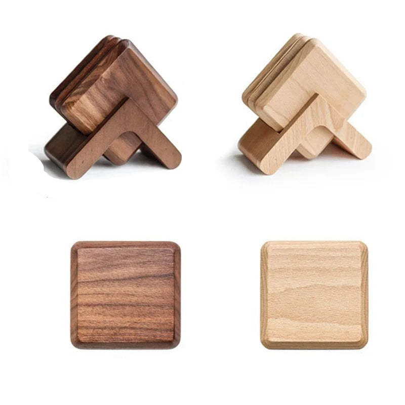 Elegant Wooden Coaster Set for Stylish Living