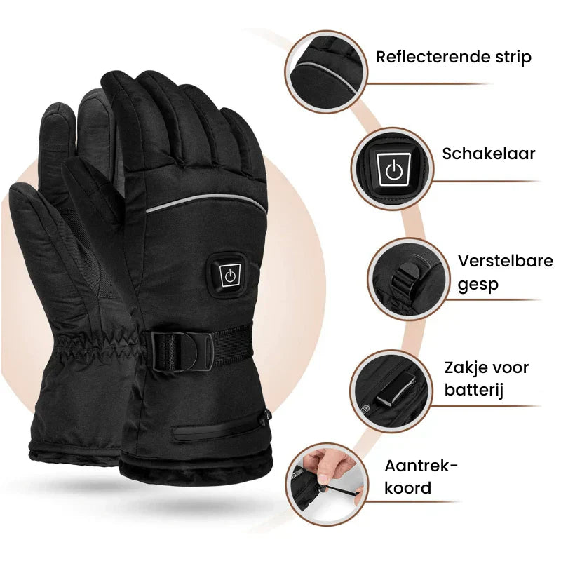 ThermoGrip beheizte Handschuhe – Wasserdichte Unisex-Handschuhe mit 3 Heizstufen und Touchscreen-Funktion