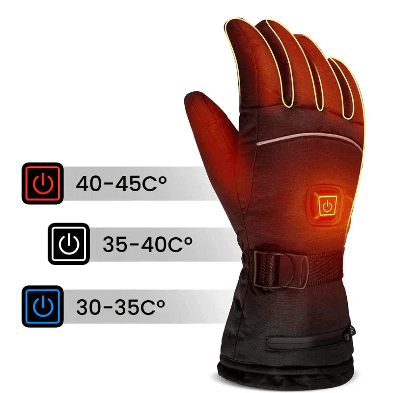 ThermoGrip beheizte Handschuhe – Wasserdichte Unisex-Handschuhe mit 3 Heizstufen und Touchscreen-Funktion