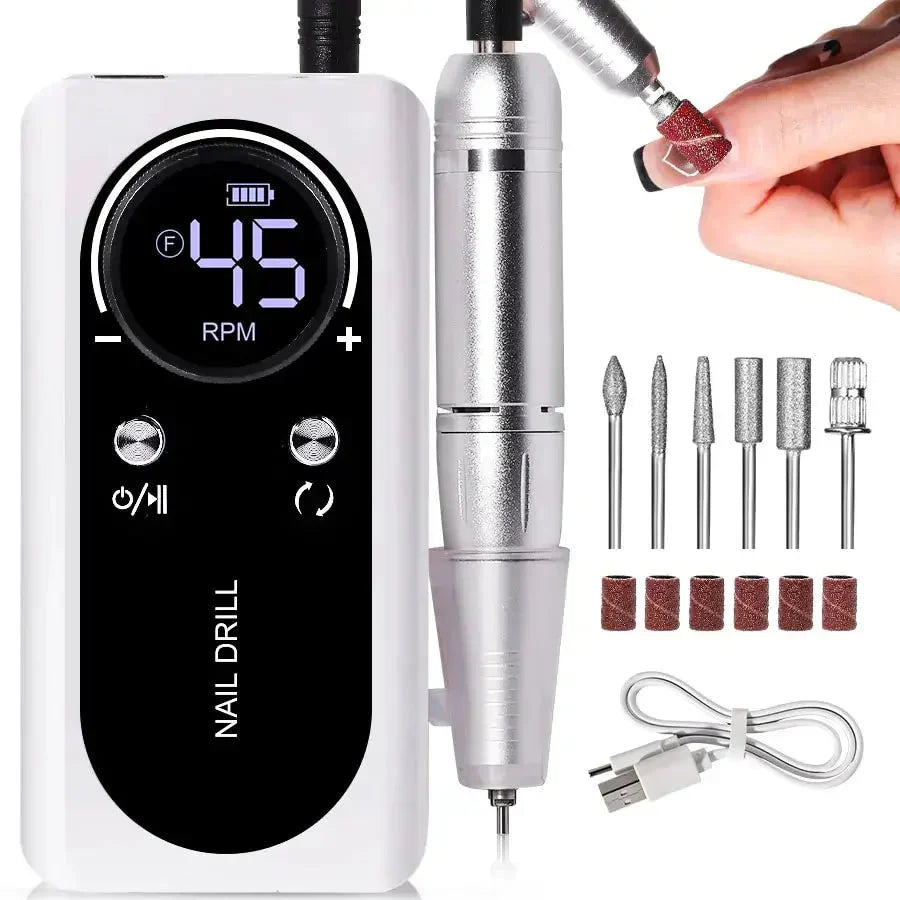 Kabelloser Nagelbohrer mit LCD-Anzeige und Wiederaufladung