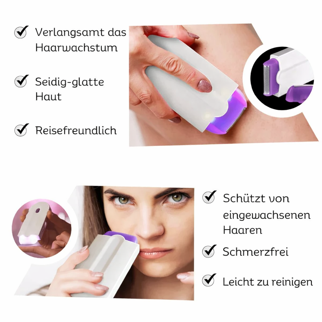 Elektrisches Haarentfernungsgerät für Frauen | Sanfte Mikro-Oszillationstechnologie | GlattGenius