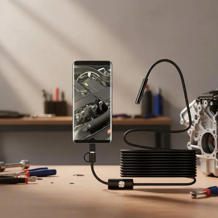 Flexibles Endoskop mit HD Kamera | 5 m Kabel für klare Sicht