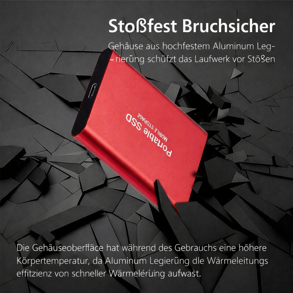 Ultra-kompakte 128GB SSD | USB 3.1 & USB-C | Stoßfestes Design