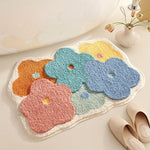 Elegant microfiber bathroom mat with high absorbency