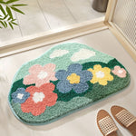 Elegant microfiber bathroom mat with high absorbency