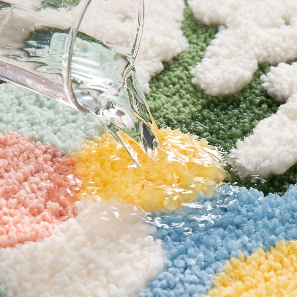 Elegant microfiber bathroom mat with high absorbency