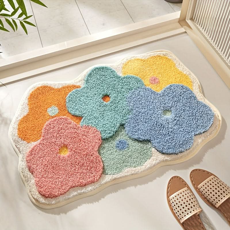 Elegant microfiber bathroom mat with high absorbency