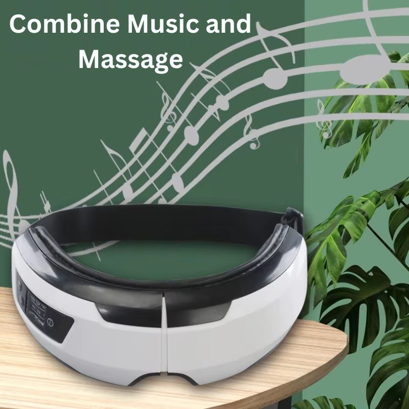 Tragbarer Augenmassager mit beruhigender Wärme, Vibration und Bluetooth-Musik