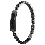 Elegantes Edelstahl-Armband mit integriertem Fitness-Tracker