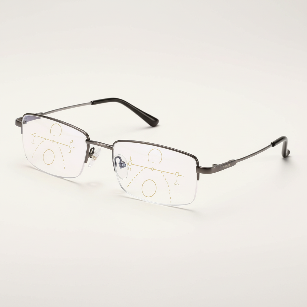 Vielseitige Gleitsichtbrille mit adaptiven Linsen