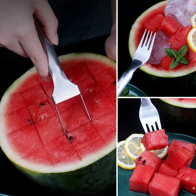 2-in-1 Wassermelonen Gabel und Schneider
