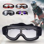 Vintage Motorradschutzbrille mit wechselbaren Gläsern und Komfortpolsterung