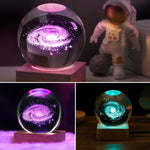 3D Kristallkugel Nachtlicht Deko Lampe – Galaxy Effekt
