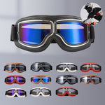 Vintage Motorradschutzbrille mit wechselbaren Gläsern und Komfortpolsterung