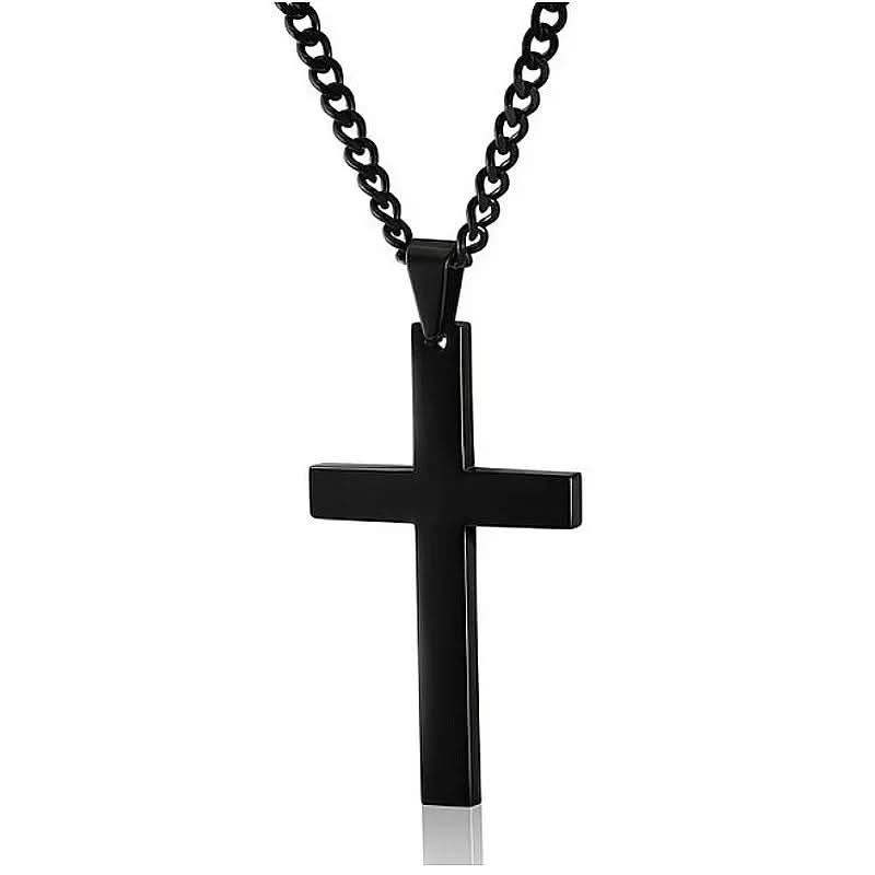 Stilvolles Herren-Halsband mit Kreuzanhänger aus Edelstahl
