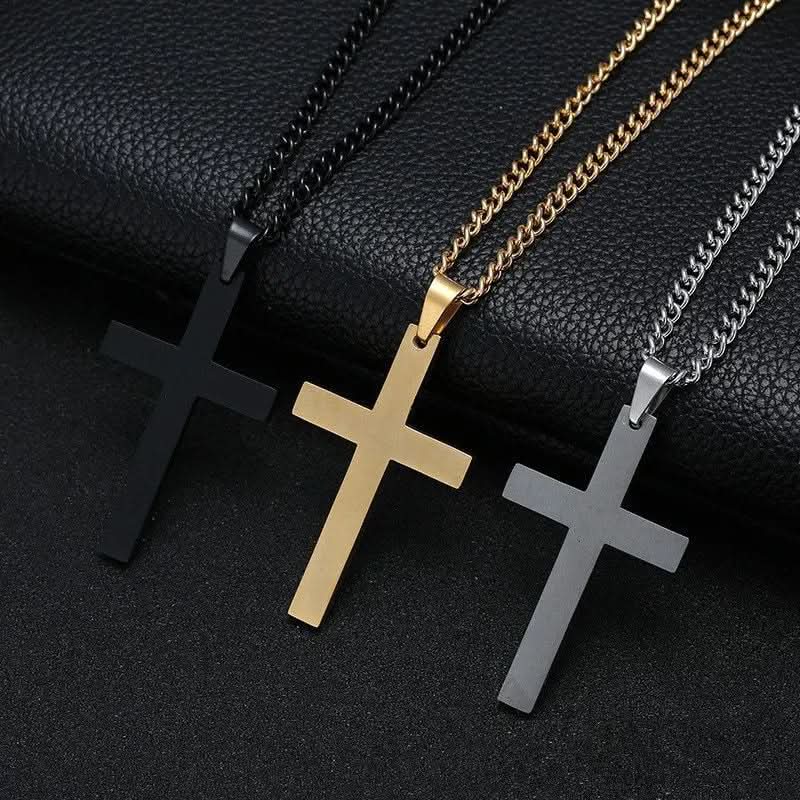 Stilvolles Herren-Halsband mit Kreuzanhänger aus Edelstahl